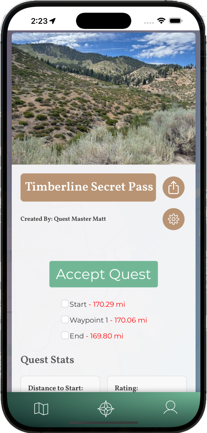 Questor App on Phone