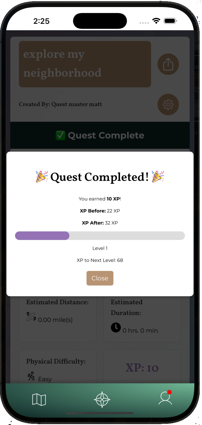Questor App on Phone